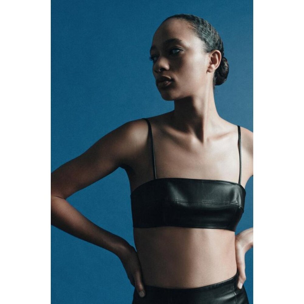 ZARA 100% LEATHER BANDEAU TOP ZW COLLECTION LIMITED EDITION